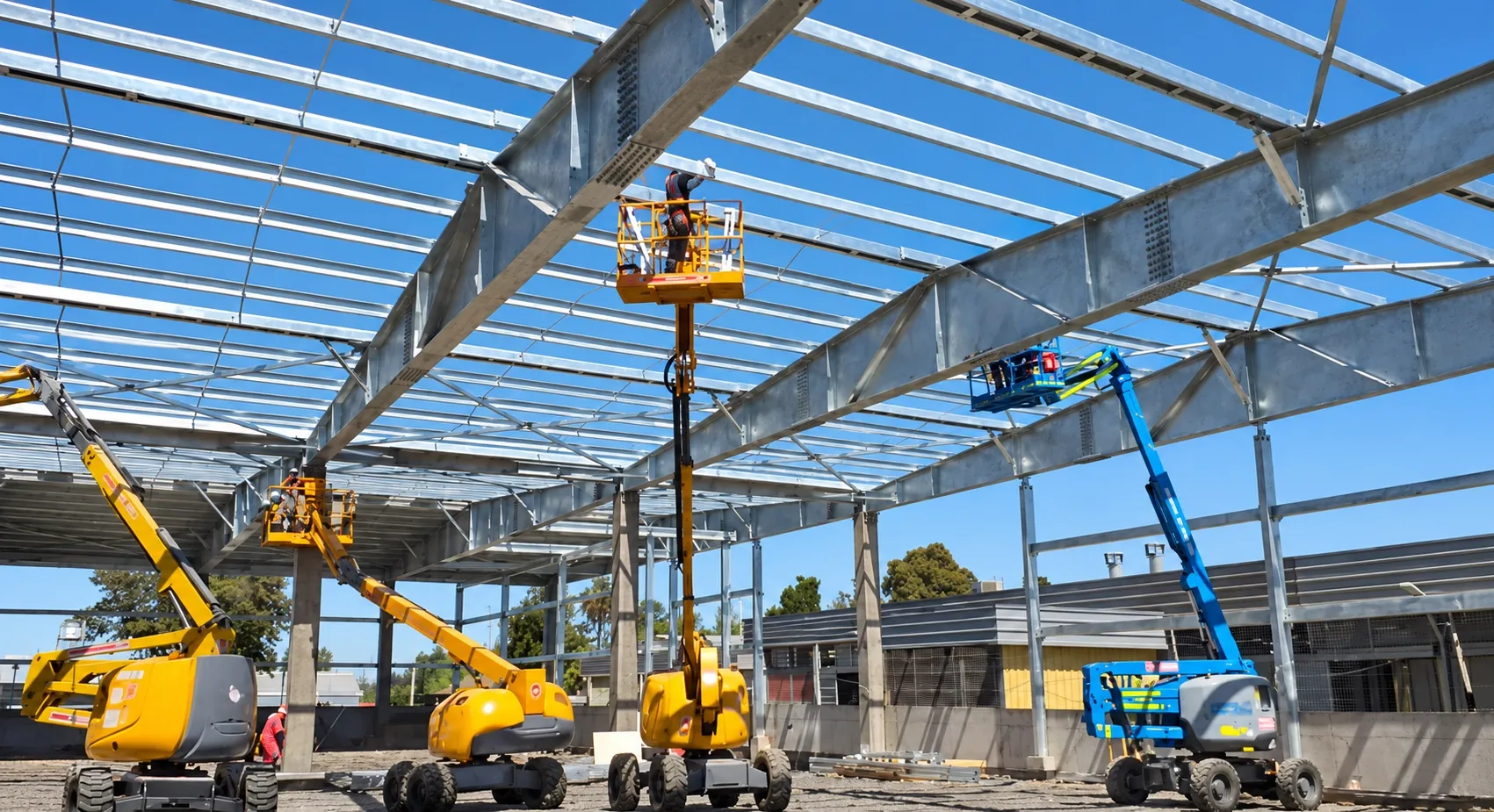 Montaje de estructuras metálicas en la ampliación de Planta Fósforos Copihue